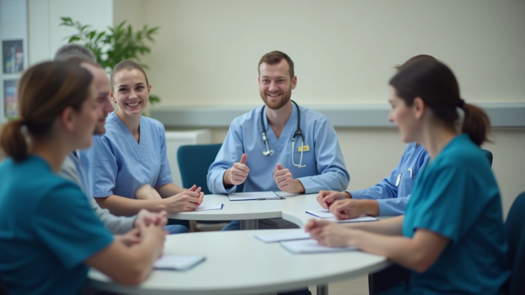 Healthcare professionals in training session