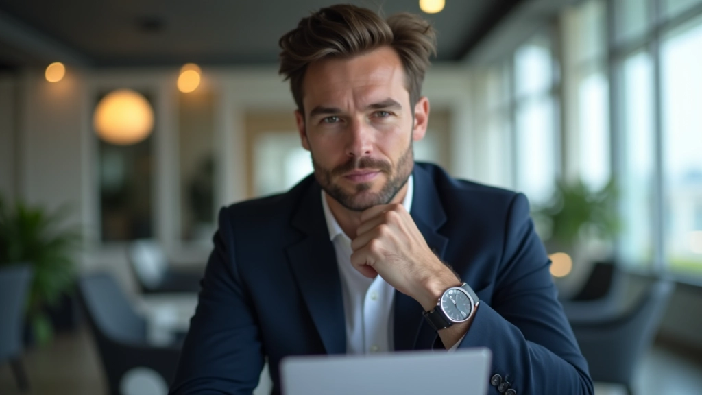 Person at desk with thoughtful expression, demonstrating mindful listening and genuine presence