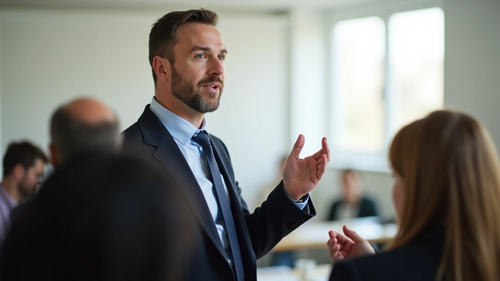 Instructor demonstrating active listening technique with engaged student in workshop setting