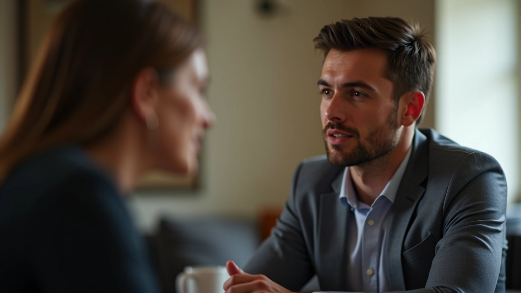 Two people listening intently to each other, genuine connection evident